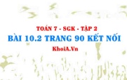 Bài 10.2 trang 90 Toán 7 Kết nối tri thức Tập 2